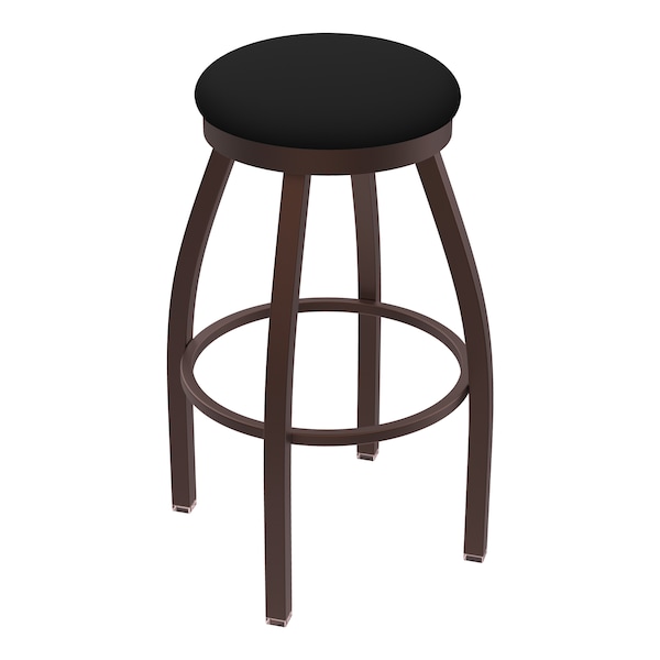 25" Swivel Counter Stool, Bronze Finish, Black Vinyl Seat